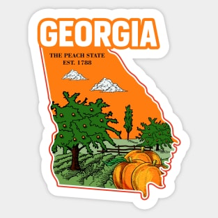 Georgia and peach Sticker